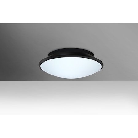 Besa Lighting Silk 12 Ceiling, Opal/Black, 2x60W Incandescent SILK12BKC
